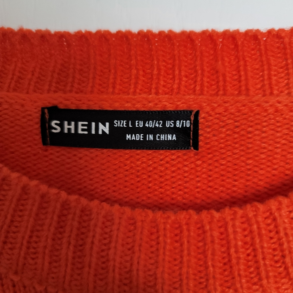 SHEIN Halloween Pumpkin & Spider Pattern Sweater | Size Large | LIKE NEW - Picture 3 of 5